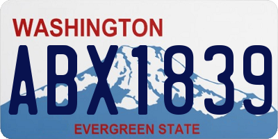 WA license plate ABX1839