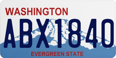 WA license plate ABX1840