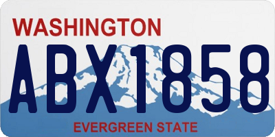 WA license plate ABX1858