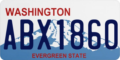 WA license plate ABX1860