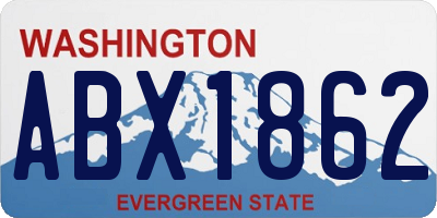 WA license plate ABX1862