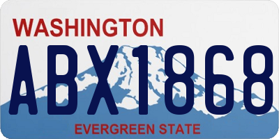 WA license plate ABX1868