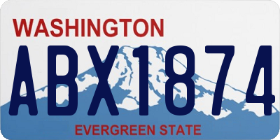 WA license plate ABX1874