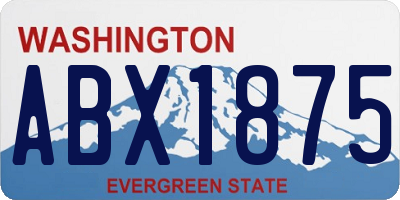 WA license plate ABX1875