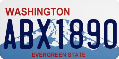 WA license plate ABX1890