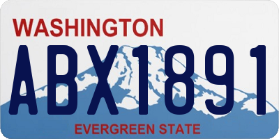 WA license plate ABX1891