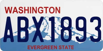 WA license plate ABX1893