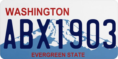 WA license plate ABX1903