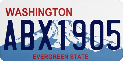 WA license plate ABX1905