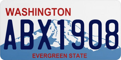 WA license plate ABX1908
