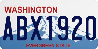 WA license plate ABX1920