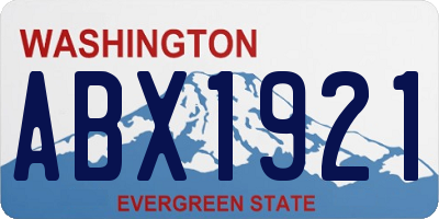 WA license plate ABX1921