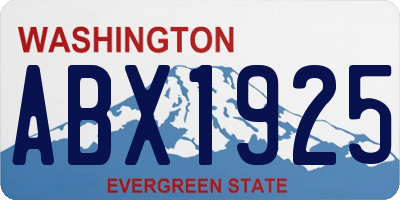 WA license plate ABX1925