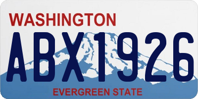 WA license plate ABX1926