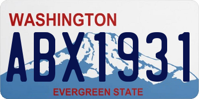 WA license plate ABX1931