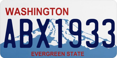 WA license plate ABX1933