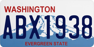 WA license plate ABX1938