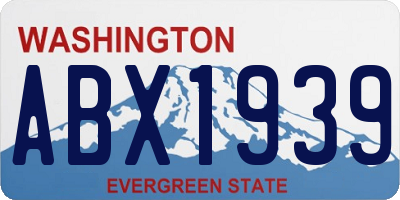 WA license plate ABX1939