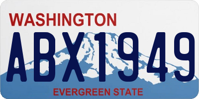 WA license plate ABX1949