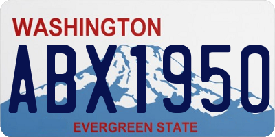 WA license plate ABX1950