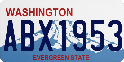 WA license plate ABX1953