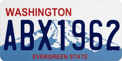 WA license plate ABX1962