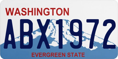 WA license plate ABX1972