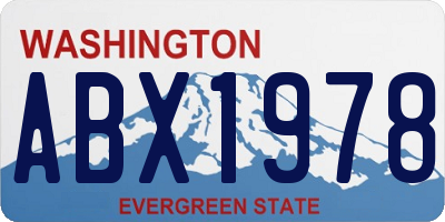 WA license plate ABX1978