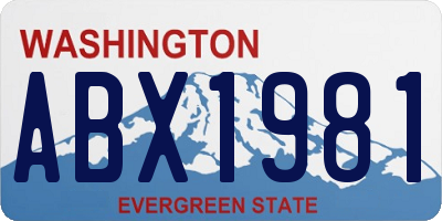 WA license plate ABX1981