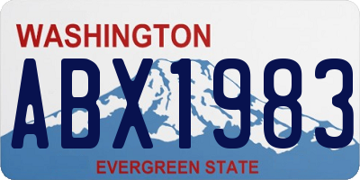 WA license plate ABX1983