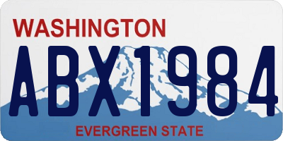 WA license plate ABX1984