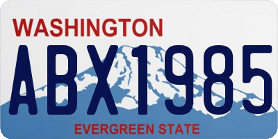 WA license plate ABX1985