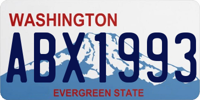 WA license plate ABX1993