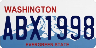 WA license plate ABX1998