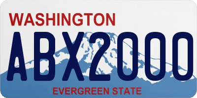 WA license plate ABX2000