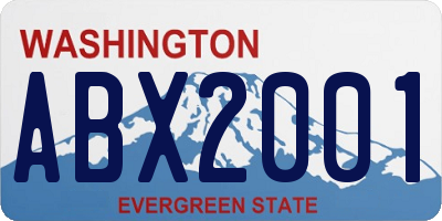 WA license plate ABX2001