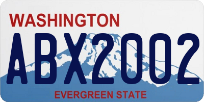 WA license plate ABX2002
