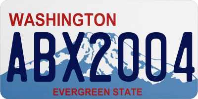 WA license plate ABX2004