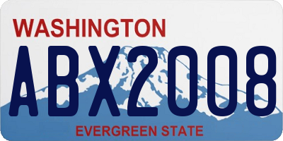 WA license plate ABX2008