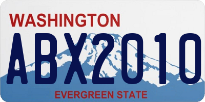 WA license plate ABX2010