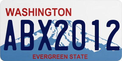 WA license plate ABX2012