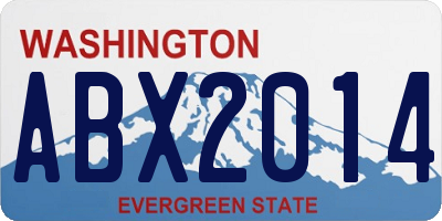 WA license plate ABX2014