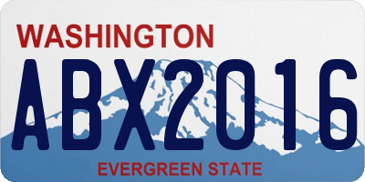WA license plate ABX2016