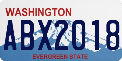 WA license plate ABX2018