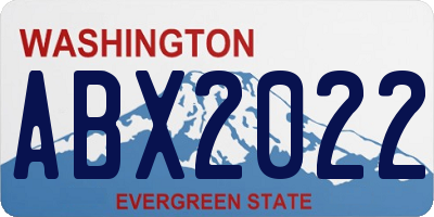 WA license plate ABX2022