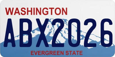 WA license plate ABX2026
