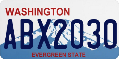 WA license plate ABX2030