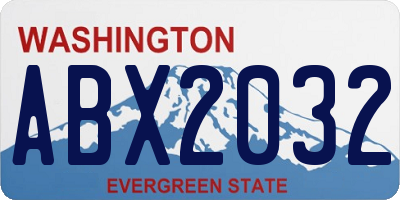 WA license plate ABX2032