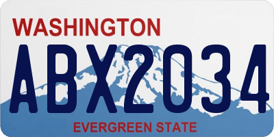 WA license plate ABX2034