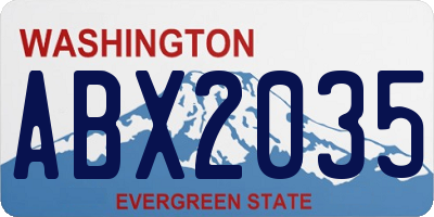 WA license plate ABX2035